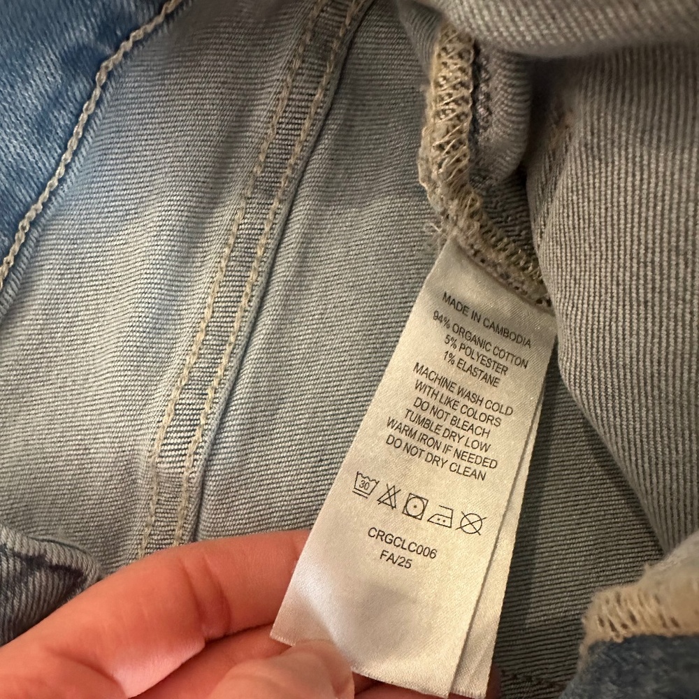 Quince Bella Stretch Patch Pocket Wide Leg Jeans - Size 26 - Frosted Blue - Picture 5 of 5